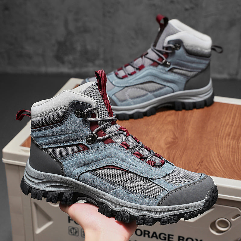 Men's Waterproof Hiking Boots - Breathable Quick-Dry Upper,Mountain Trekking & Outdoor Adventures | All-Terrain Grip & Abrasion-Proof