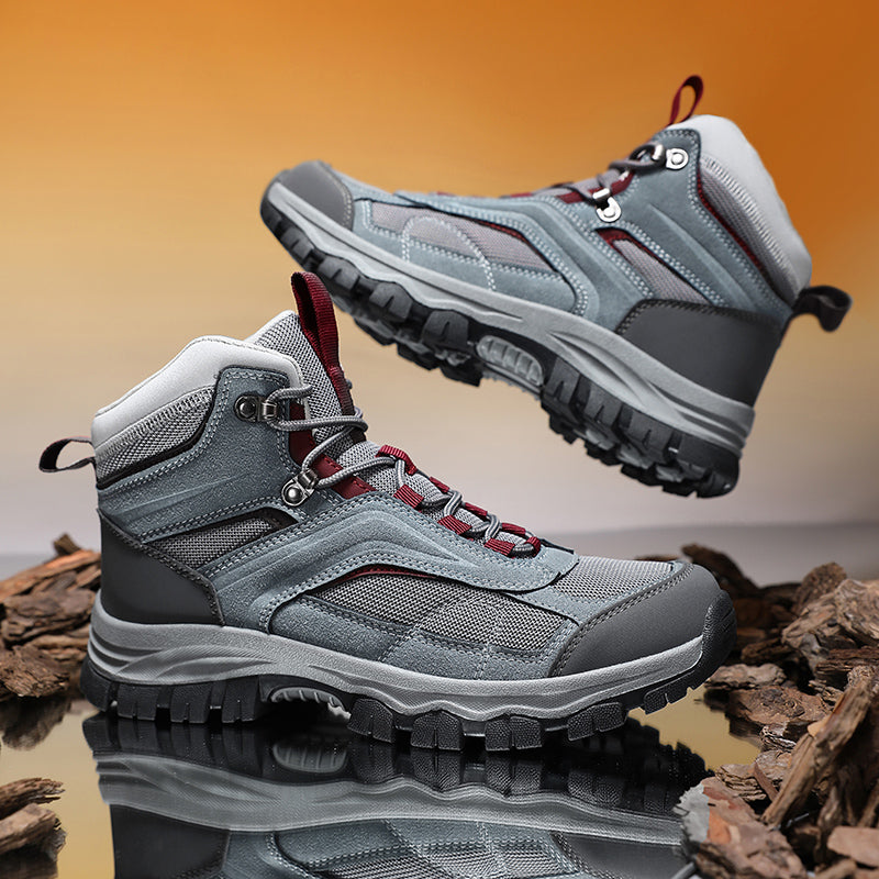 Men's Waterproof Hiking Boots - Breathable Quick-Dry Upper,Mountain Trekking & Outdoor Adventures | All-Terrain Grip & Abrasion-Proof