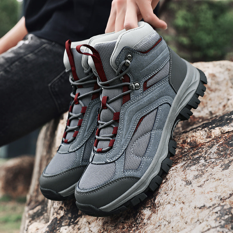 Men's Waterproof Hiking Boots - Breathable Quick-Dry Upper,Mountain Trekking & Outdoor Adventures | All-Terrain Grip & Abrasion-Proof