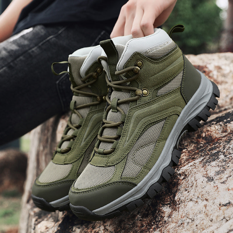 Men's Waterproof Hiking Boots - Breathable Quick-Dry Upper,Mountain Trekking & Outdoor Adventures | All-Terrain Grip & Abrasion-Proof