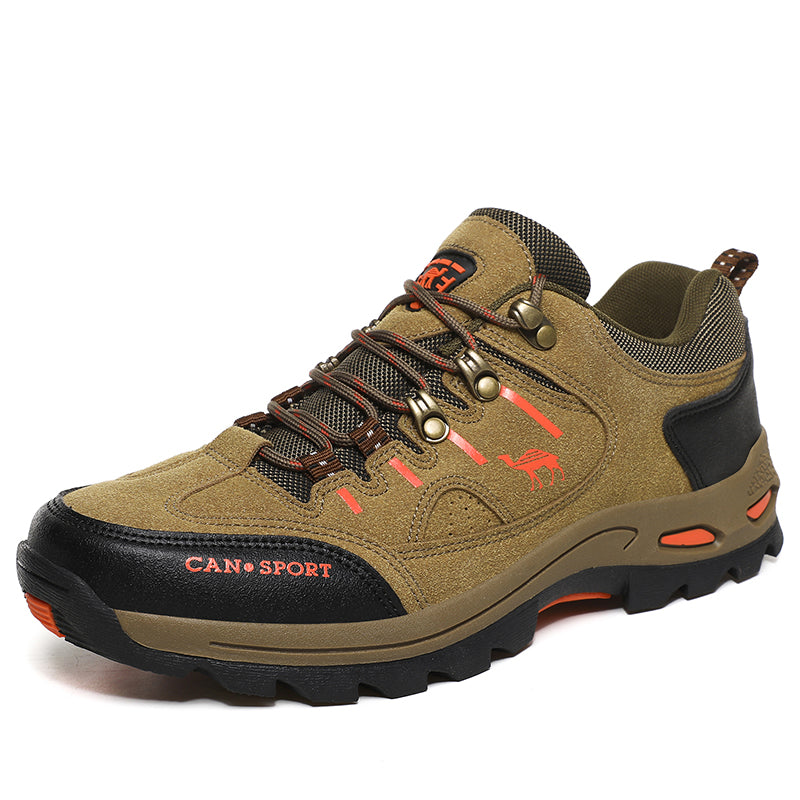 Men’s Suede Waterproof Hiking Shoes – Wide Fit, Breathable, High-Traction Outsole
