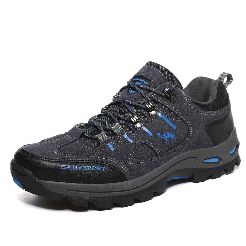 Men’s Suede Waterproof Hiking Shoes – Wide Fit, Breathable, High-Traction Outsole