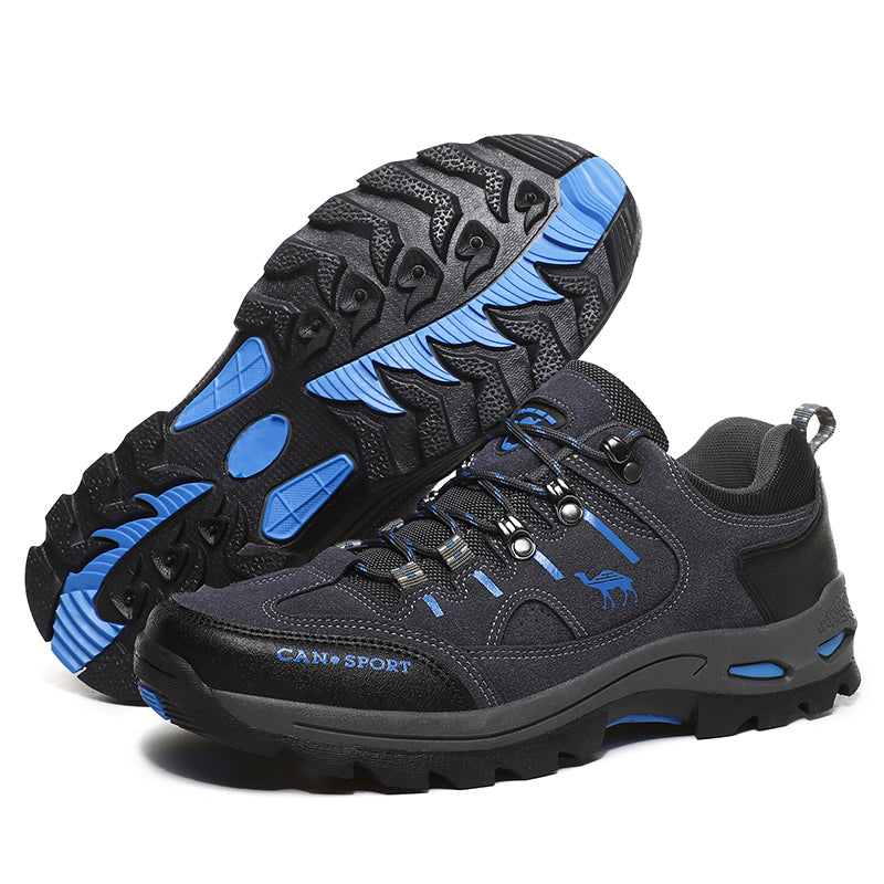Men’s Suede Waterproof Hiking Shoes – Wide Fit, Breathable, High-Traction Outsole