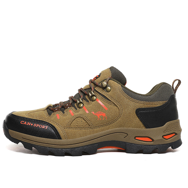 Men’s Suede Waterproof Hiking Shoes – Wide Fit, Breathable, High-Traction Outsole