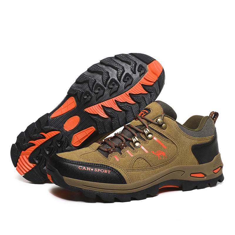 Men’s Suede Waterproof Hiking Shoes – Wide Fit, Breathable, High-Traction Outsole