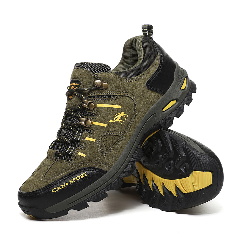 Men’s Suede Waterproof Hiking Shoes – Wide Fit, Breathable, High-Traction Outsole