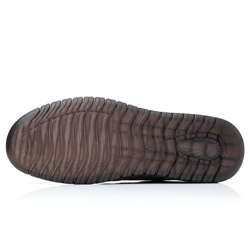 Slip-On Genuine Leather Loafers: Breathable Soft Calfskin, Cloud Cushion Sole for Driving & Business Casual