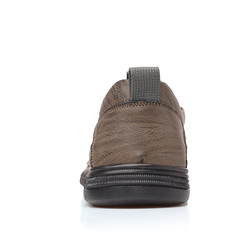 Slip-On Genuine Leather Loafers: Breathable Soft Calfskin, Cloud Cushion Sole for Driving & Business Casual