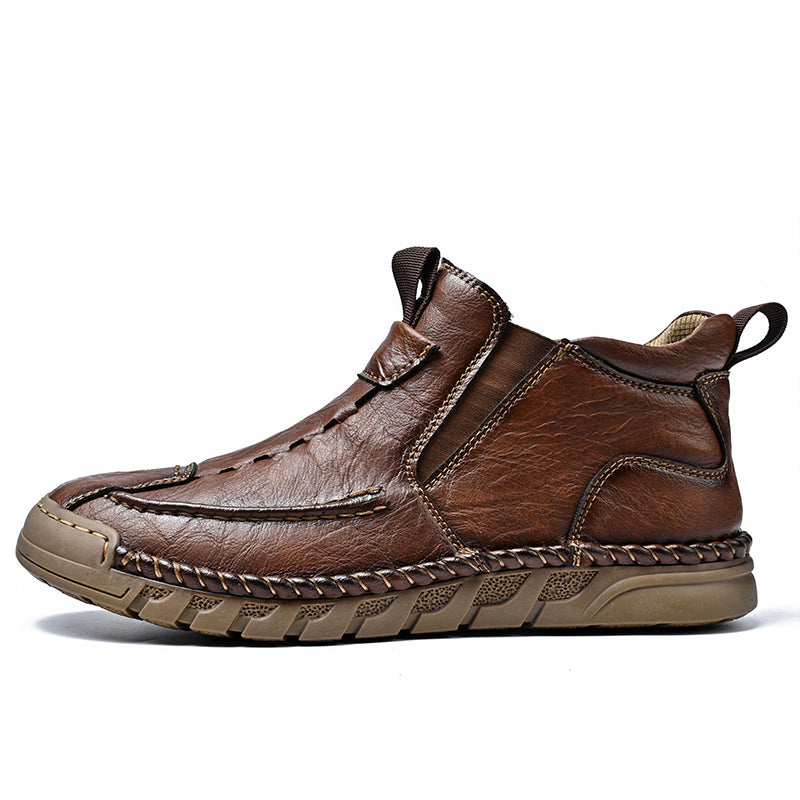 Limited Time Sale 70% OFF – Men’s Retro Leather Zip Boots Built for Comfort, Wide Toe, Arch Support, Pressure Relief, Waterproof for Every Season