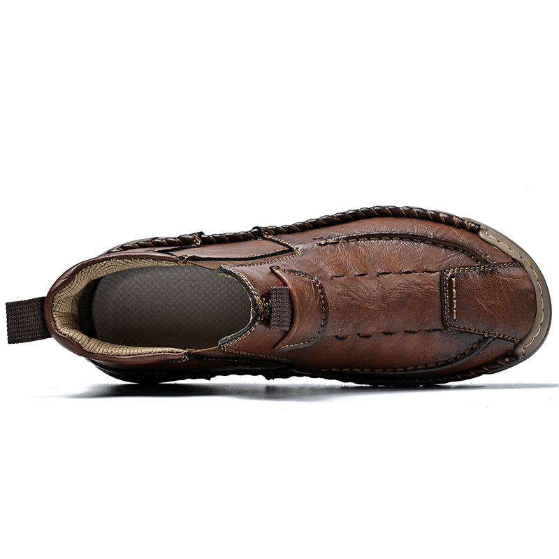 Limited Time Sale 70% OFF – Men’s Retro Leather Zip Boots Built for Comfort, Wide Toe, Arch Support, Pressure Relief, Waterproof for Every Season