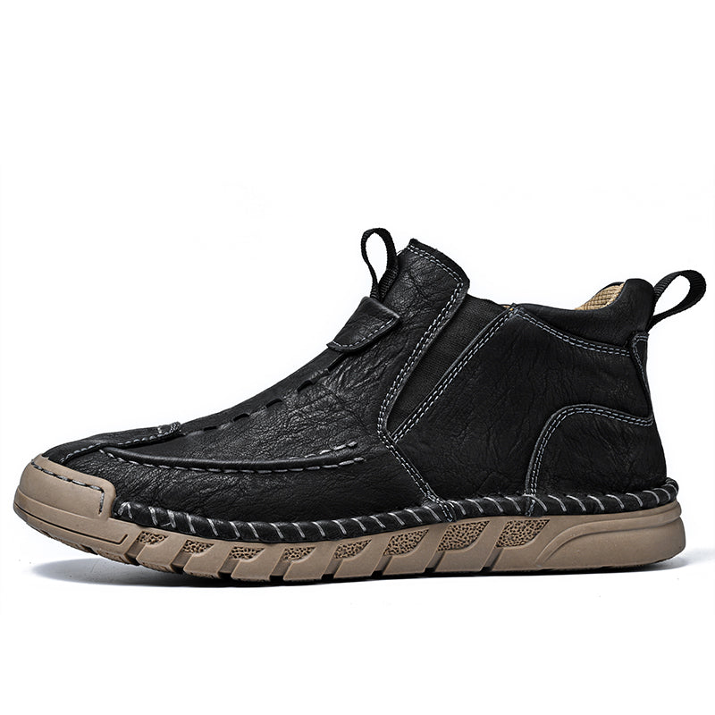 Limited Time Sale 70% OFF – Men’s Retro Leather Zip Boots Built for Comfort, Wide Toe, Arch Support, Pressure Relief, Waterproof for Every Season