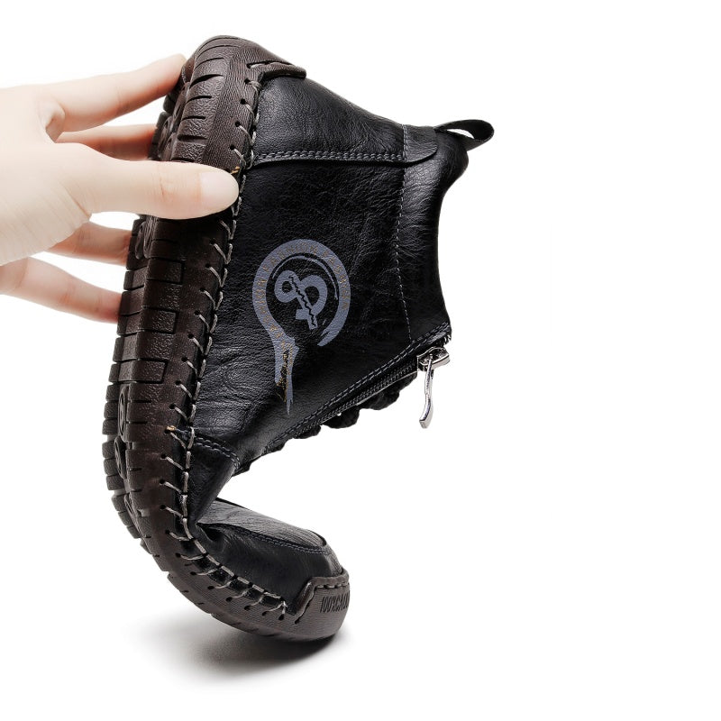 Men’s Vintage Motorcycle Work Boots – Handcrafted, Waterproof, Slip-Resistant, Durable Outdoor Footwear