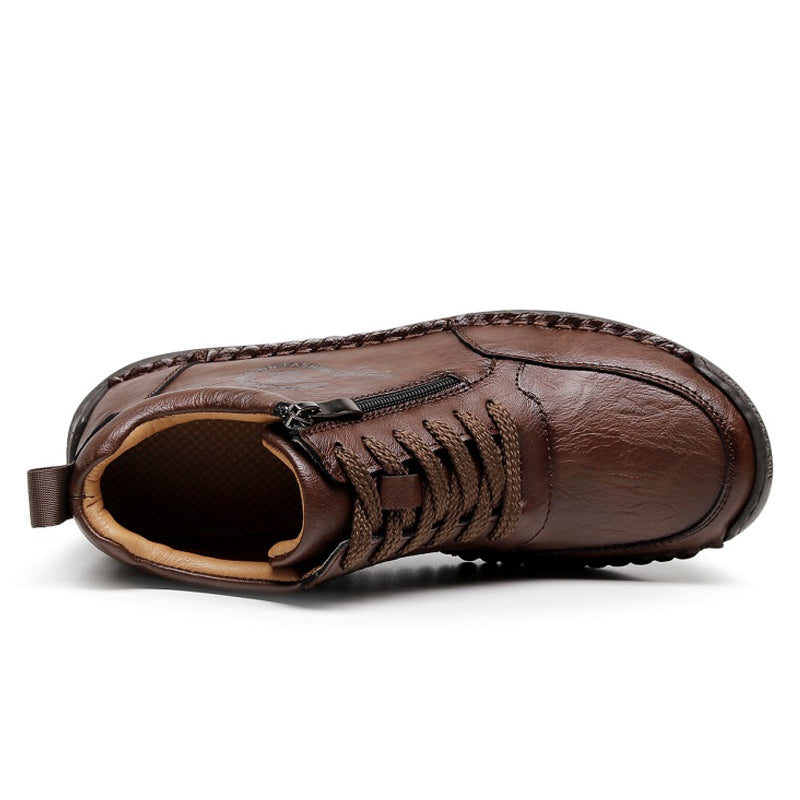 Men’s Vintage Motorcycle Work Boots – Handcrafted, Waterproof, Slip-Resistant, Durable Outdoor Footwear