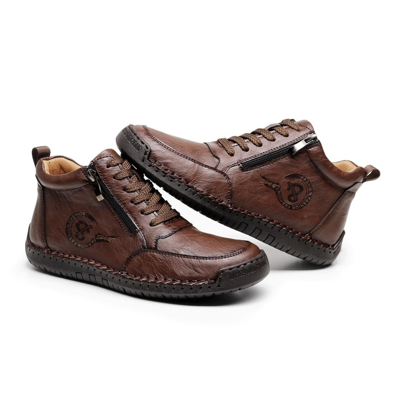 Men’s Vintage Motorcycle Work Boots – Handcrafted, Waterproof, Slip-Resistant, Durable Outdoor Footwear