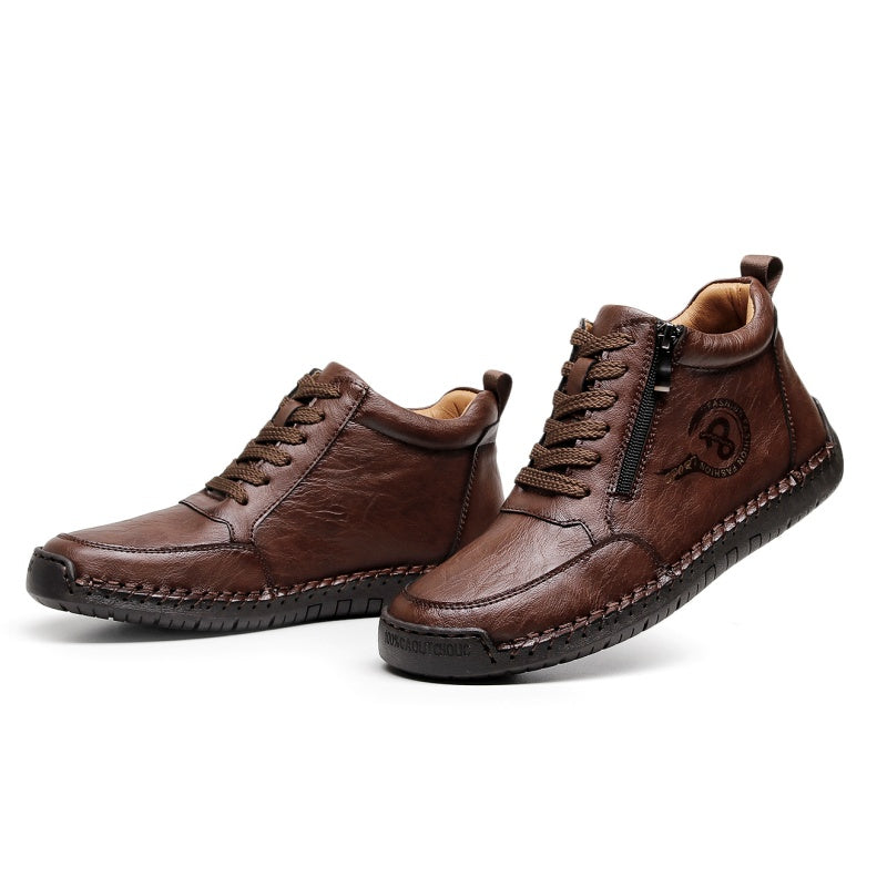 Men’s Vintage Motorcycle Work Boots – Handcrafted, Waterproof, Slip-Resistant, Durable Outdoor Footwear