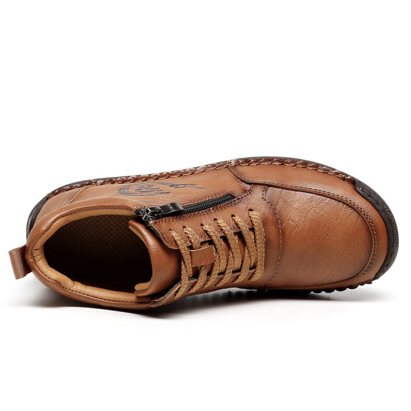 Men’s Vintage Motorcycle Work Boots – Handcrafted, Waterproof, Slip-Resistant, Durable Outdoor Footwear