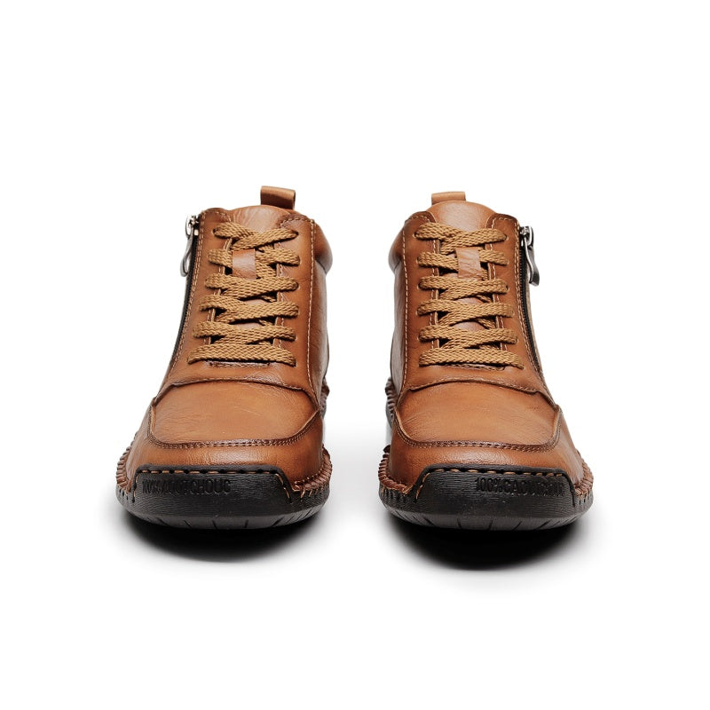 Men’s Vintage Motorcycle Work Boots – Handcrafted, Waterproof, Slip-Resistant, Durable Outdoor Footwear