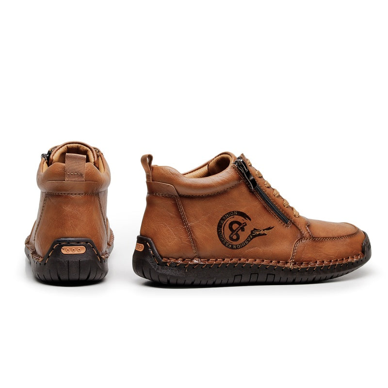 Men’s Vintage Motorcycle Work Boots – Handcrafted, Waterproof, Slip-Resistant, Durable Outdoor Footwear