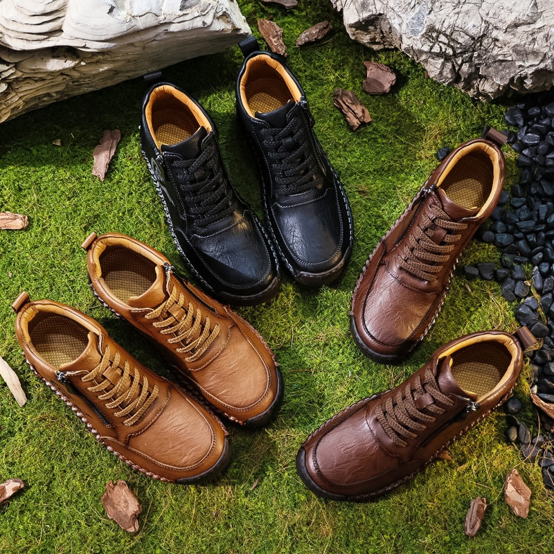 Men’s Vintage Motorcycle Work Boots – Handcrafted, Waterproof, Slip-Resistant, Durable Outdoor Footwear