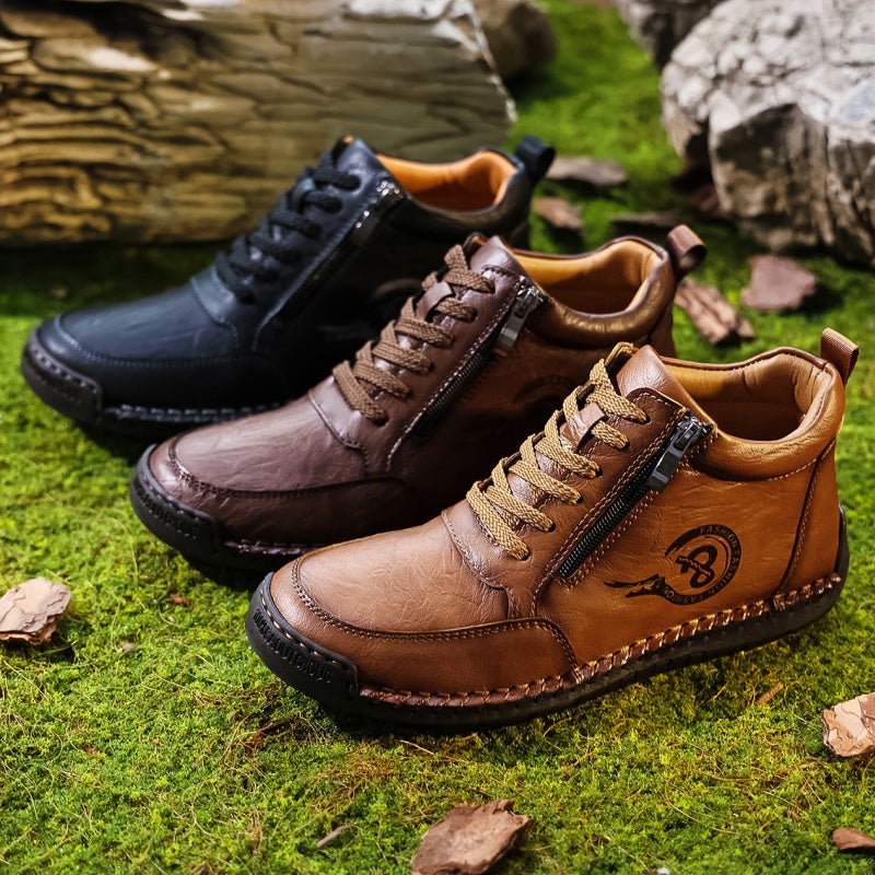 Men’s Vintage Motorcycle Work Boots – Handcrafted, Waterproof, Slip-Resistant, Durable Outdoor Footwear