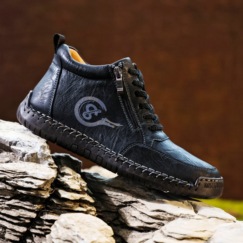 Men’s Vintage Motorcycle Work Boots – Handcrafted, Waterproof, Slip-Resistant, Durable Outdoor Footwear