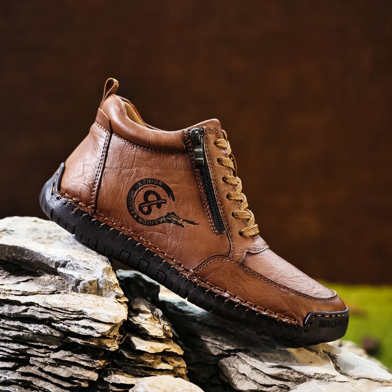 Men’s Vintage Motorcycle Work Boots – Handcrafted, Waterproof, Slip-Resistant, Durable Outdoor Footwear