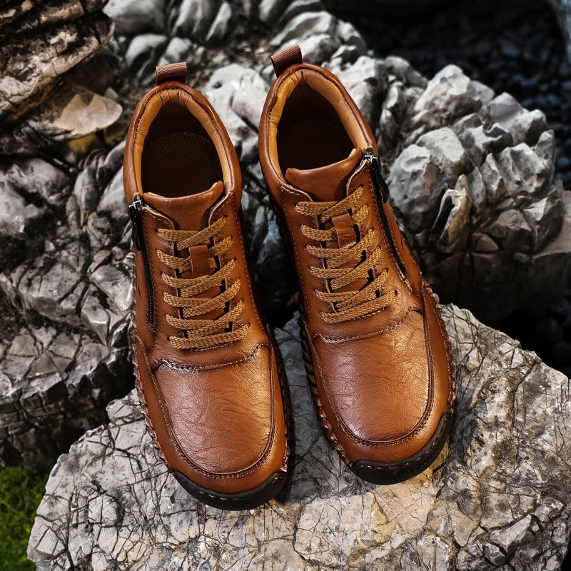 Men’s Vintage Motorcycle Work Boots – Handcrafted, Waterproof, Slip-Resistant, Durable Outdoor Footwear