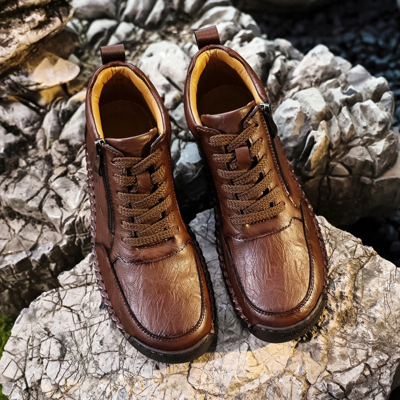 Men’s Vintage Motorcycle Work Boots – Handcrafted, Waterproof, Slip-Resistant, Durable Outdoor Footwear