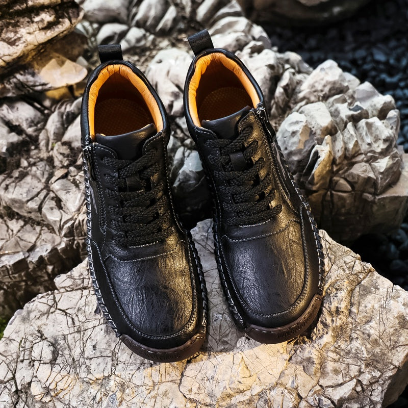 Men’s Vintage Motorcycle Work Boots – Handcrafted, Waterproof, Slip-Resistant, Durable Outdoor Footwear