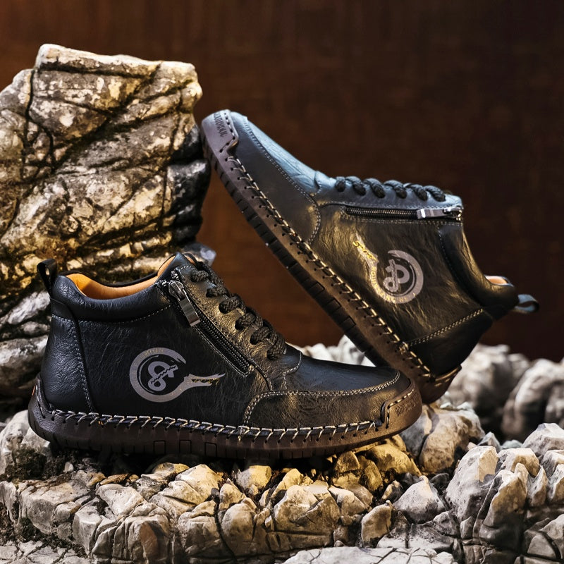 Men’s Vintage Motorcycle Work Boots – Handcrafted, Waterproof, Slip-Resistant, Durable Outdoor Footwear