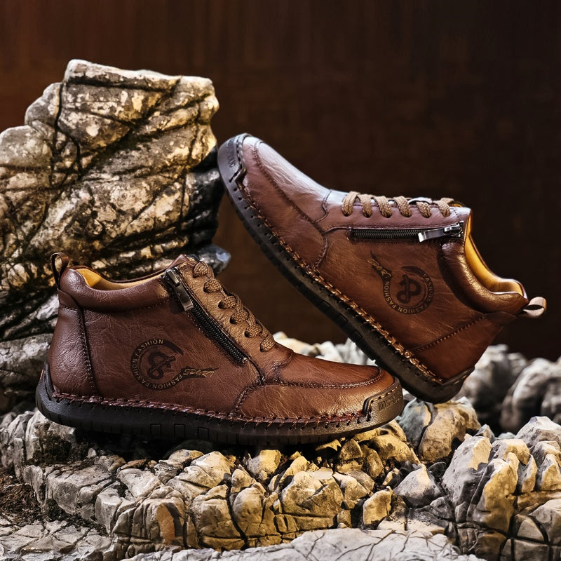 Men’s Vintage Motorcycle Work Boots – Handcrafted, Waterproof, Slip-Resistant, Durable Outdoor Footwear