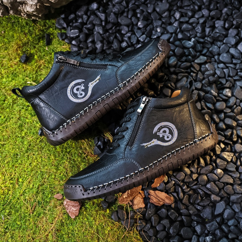 Men’s Vintage Motorcycle Work Boots – Handcrafted, Waterproof, Slip-Resistant, Durable Outdoor Footwear