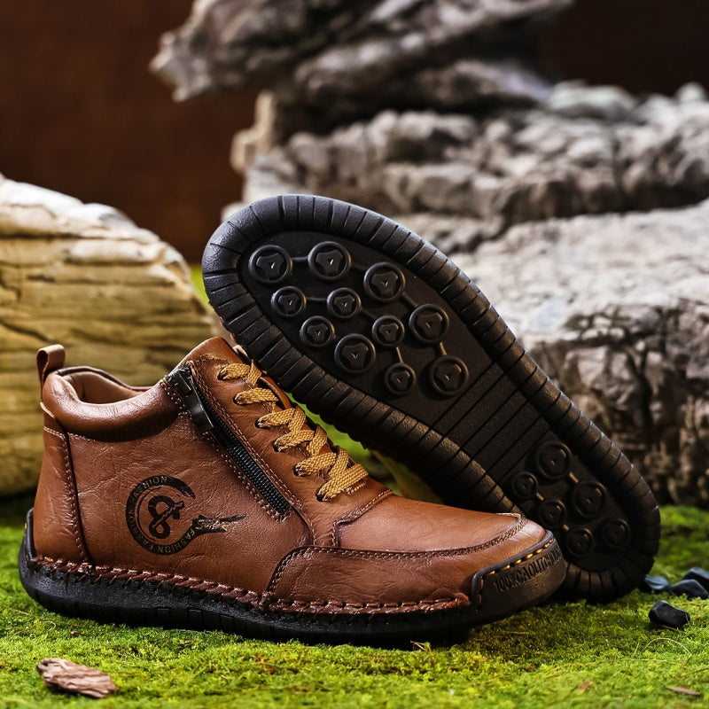 Men’s Vintage Motorcycle Work Boots – Handcrafted, Waterproof, Slip-Resistant, Durable Outdoor Footwear