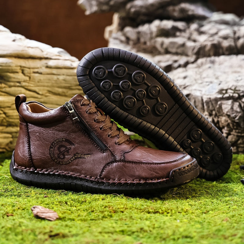 Men’s Vintage Motorcycle Work Boots – Handcrafted, Waterproof, Slip-Resistant, Durable Outdoor Footwear