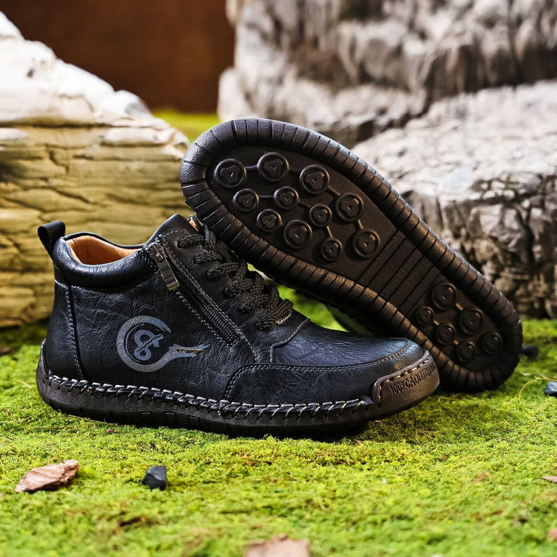 Men’s Vintage Motorcycle Work Boots – Handcrafted, Waterproof, Slip-Resistant, Durable Outdoor Footwear