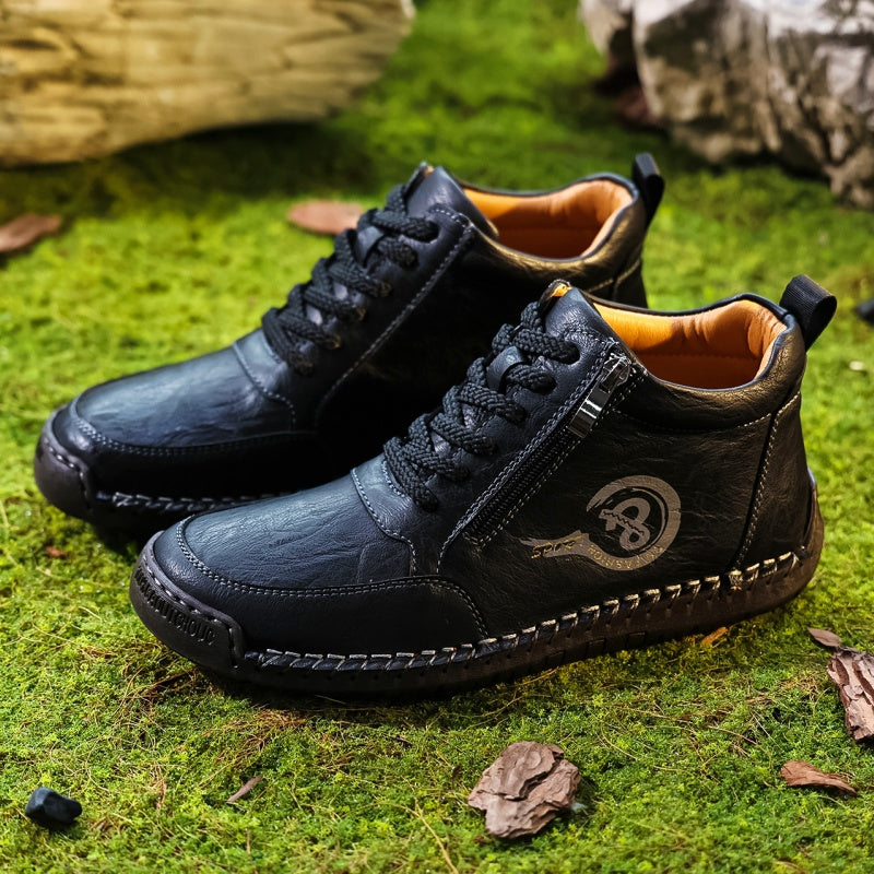 Men’s Vintage Motorcycle Work Boots – Handcrafted, Waterproof, Slip-Resistant, Durable Outdoor Footwear