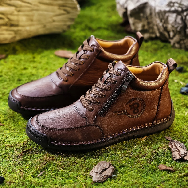 Men’s Vintage Motorcycle Work Boots – Handcrafted, Waterproof, Slip-Resistant, Durable Outdoor Footwear