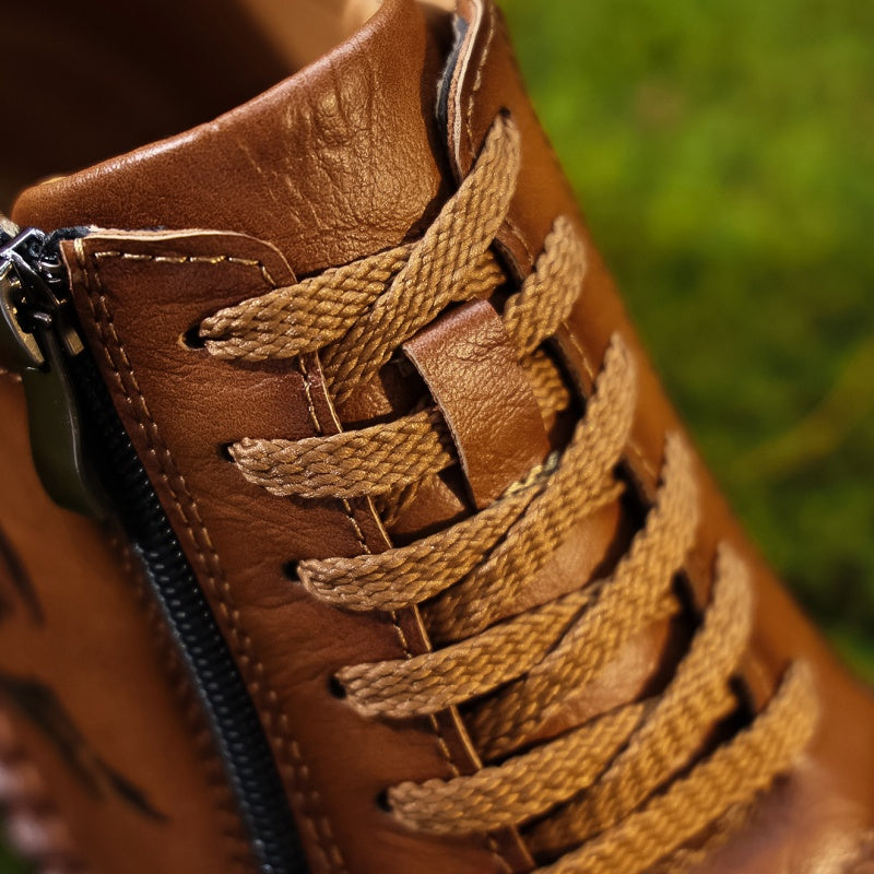 Men’s Vintage Motorcycle Work Boots – Handcrafted, Waterproof, Slip-Resistant, Durable Outdoor Footwear