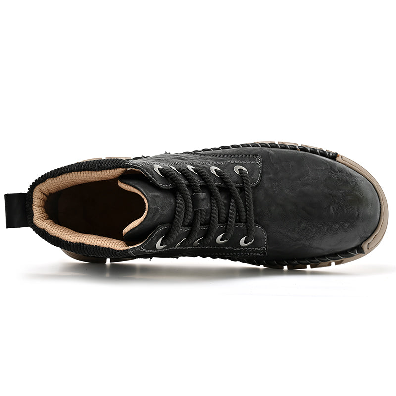 Men’s Vintage Motorcycle Work Boots – Handcrafted, Waterproof, Slip-Resistant, Durable Outdoor Footwear