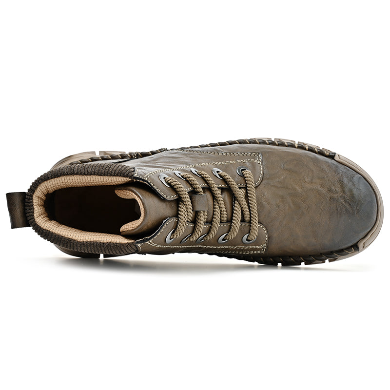 Men’s Vintage Motorcycle Work Boots – Handcrafted, Waterproof, Slip-Resistant, Durable Outdoor Footwear