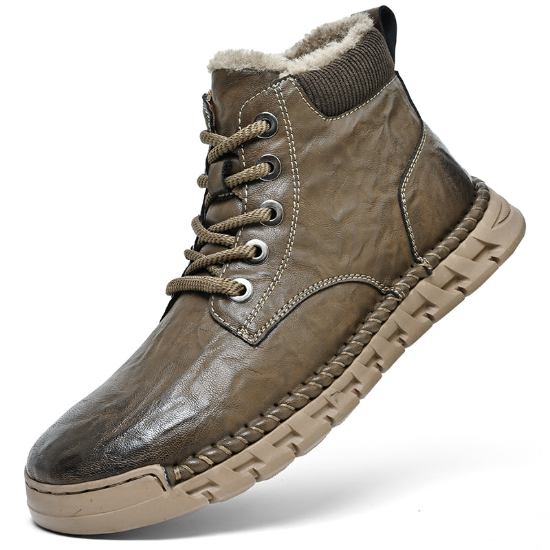 Men’s Vintage Motorcycle Work Boots – Handcrafted, Waterproof, Slip-Resistant, Durable Outdoor Footwear