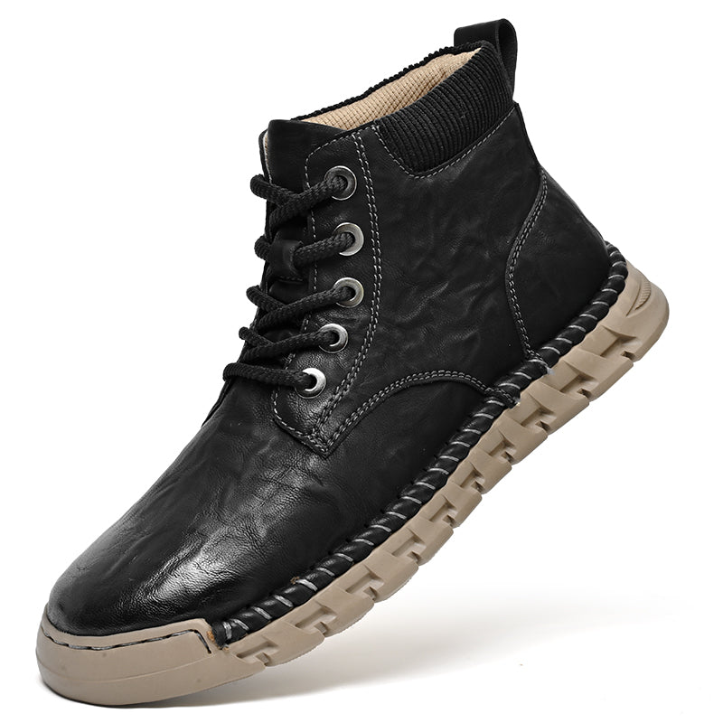 Men’s Vintage Motorcycle Work Boots – Handcrafted, Waterproof, Slip-Resistant, Durable Outdoor Footwear