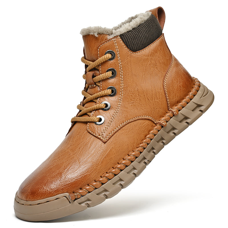 Men’s Vintage Motorcycle Work Boots – Handcrafted, Waterproof, Slip-Resistant, Durable Outdoor Footwear