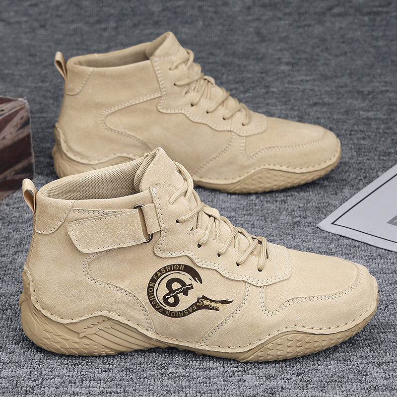 Men's Vintage Casual Outdoor Boots - Thermal Lined Work Shoes for Winter Warmth