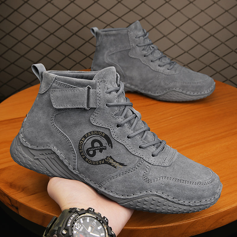 Men's Vintage Casual Outdoor Boots - Thermal Lined Work Shoes for Winter Warmth