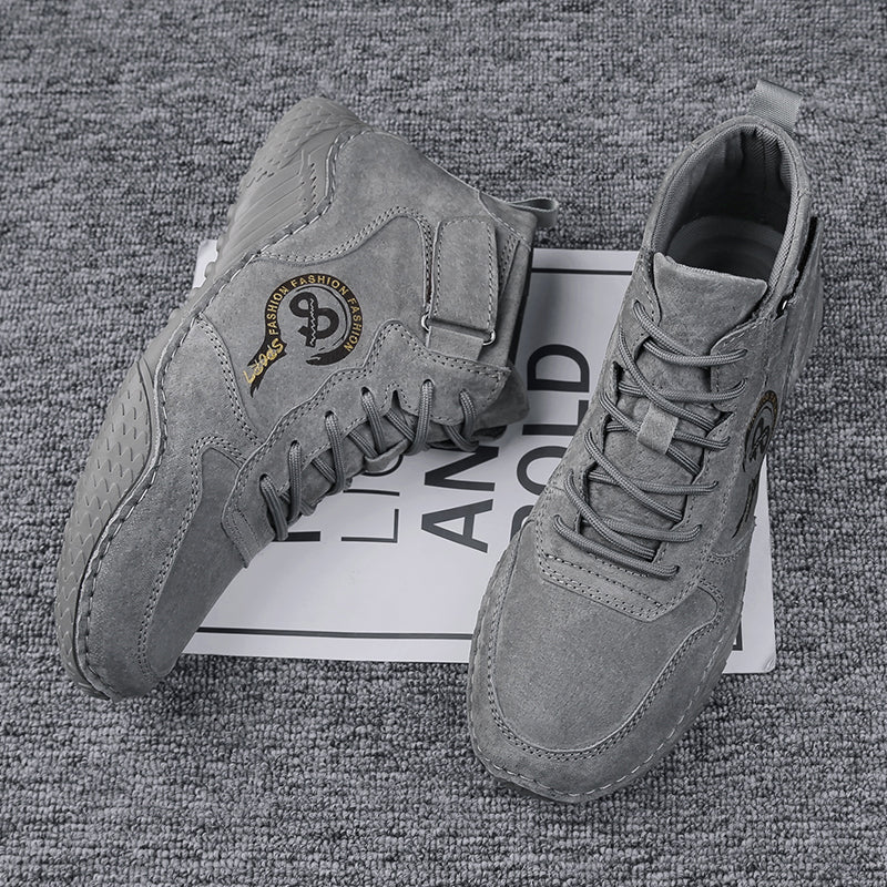 Men's Vintage Casual Outdoor Boots - Thermal Lined Work Shoes for Winter Warmth