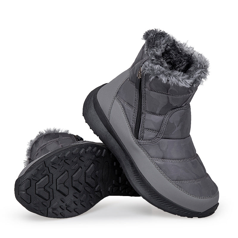 Men’s Puffer Winter Boots – Windproof & Waterproof, Non-Slip, Warm Fur-Lined Easy-Zip Snow Boots