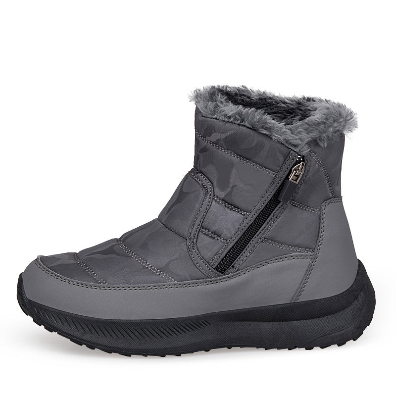 Men’s Puffer Winter Boots – Windproof & Waterproof, Non-Slip, Warm Fur-Lined Easy-Zip Snow Boots
