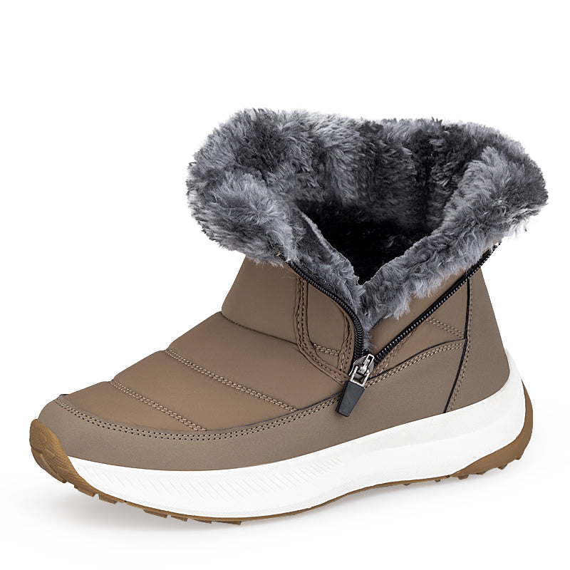 Men’s Puffer Winter Boots – Windproof & Waterproof, Non-Slip, Warm Fur-Lined Easy-Zip Snow Boots
