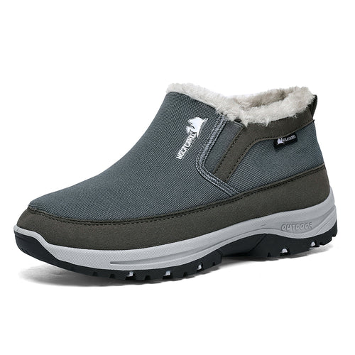 (⏰ Almost Gone!!!) Men's Outdoor Slip-on Warm Hiking Boots - Waterproof, Slip-resistant, Puncture-resistant - Arch Support, Wide Toe - Suitable for Everyday Wear and Outdoor Adventures